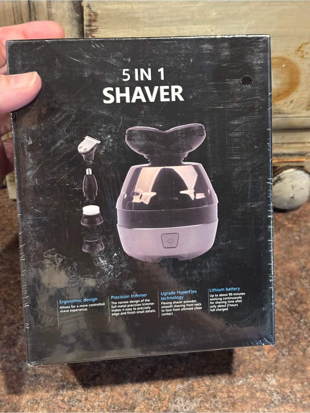 5-in-1 Electric Shaver - Black and Light Gray